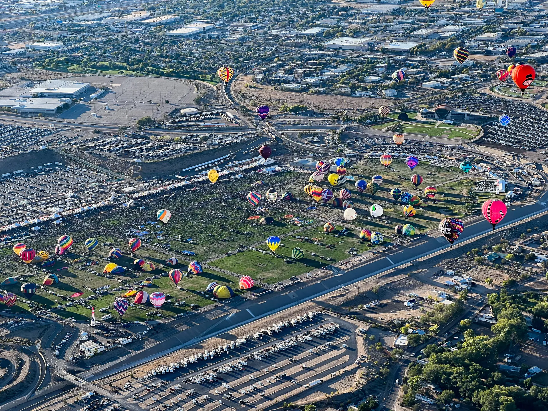 Aerial view of Balloon Fiesta